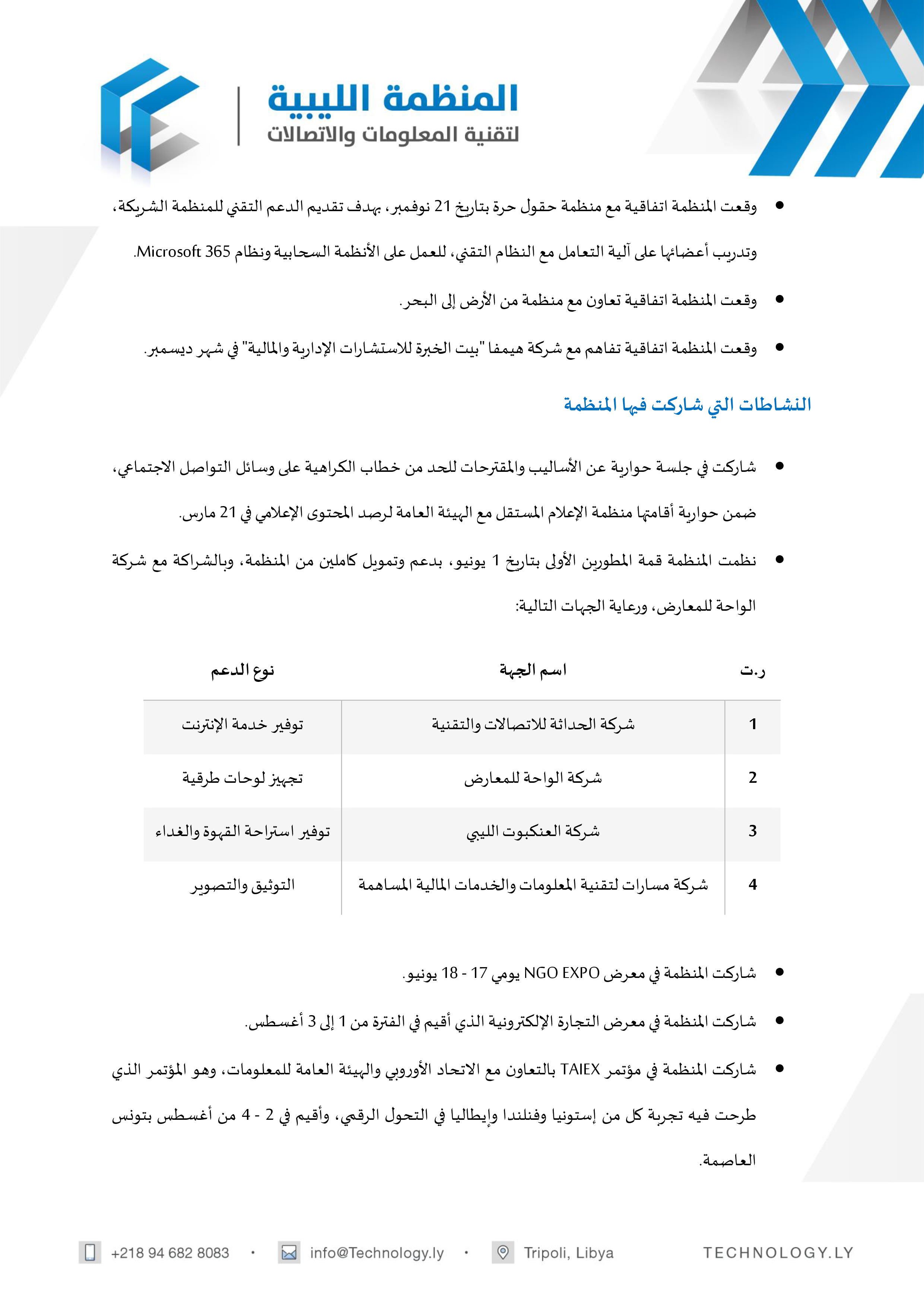 The Organization's Achievements Report 2022 The Organization's Achievements Report 2022
