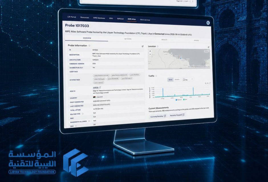 Libyan Technology Foundation Becomes the First to Host a RIPE Atlas Probe in Libya Libyan Technology Foundation Becomes the First to Host a RIPE Atlas Probe in Libya