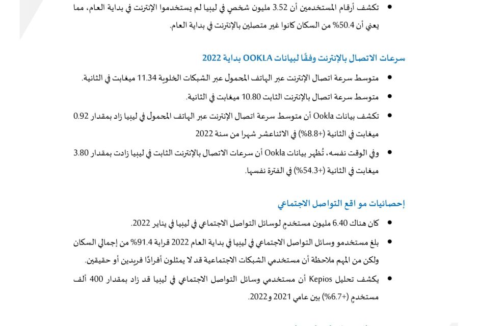 Libyan Digital Report 2022 