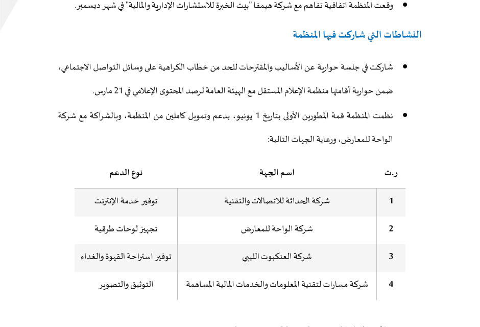 تقرير إنجازات المنظمة لسنة 2022 تقرير إنجازات المنظمة لسنة 2022 - المؤسسة الليبية للتقنية